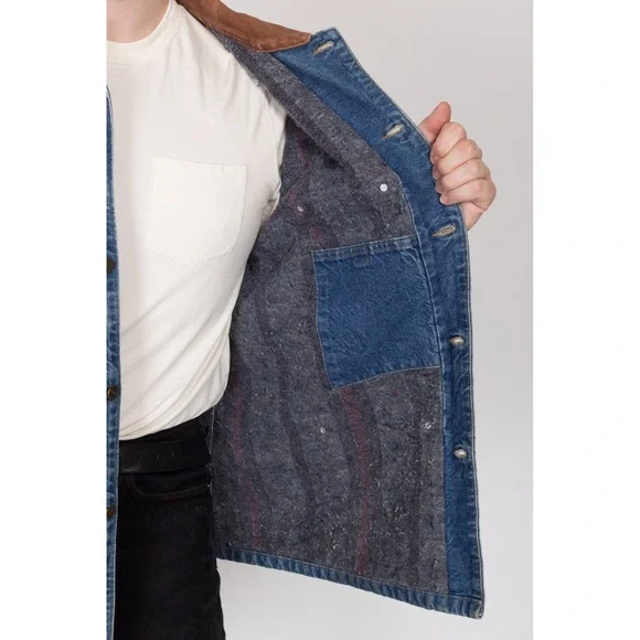 XL 90s Carhartt Denim Blanket Lined Chore Coat - Picture 9 of 9